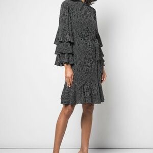 NWT Michael Kors Collection Silk Polka Dot Print Shirt Dress